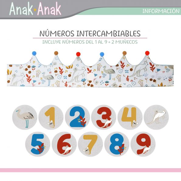 anakanak-coronas-números-intercambiables-animales-cumpleaños-niños