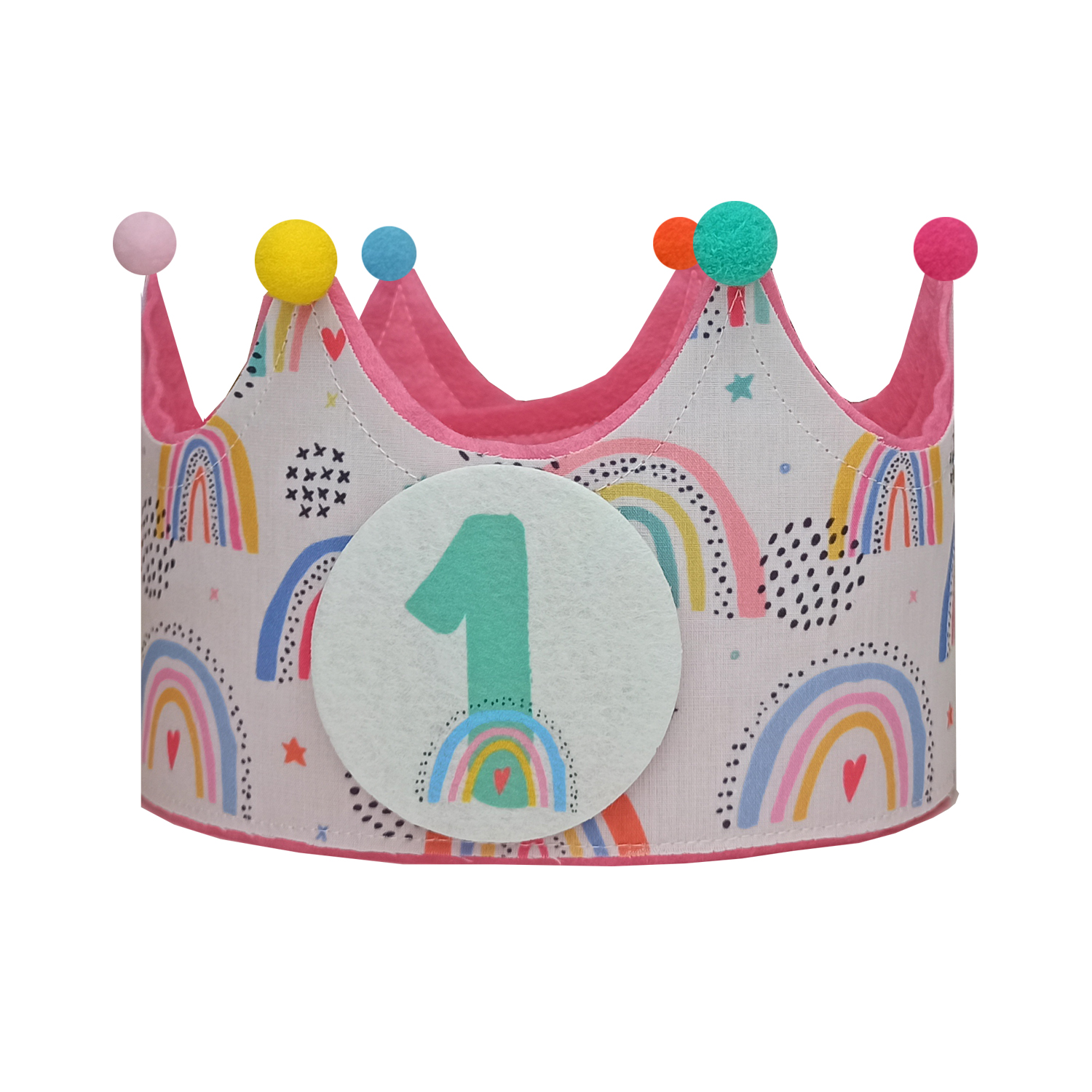 AnakAnak-conjunto-cumpleaños-cubrepañal-arcoíris-niña-corona