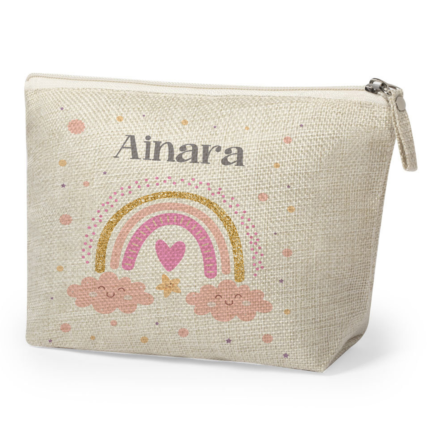 Neceser-personalizado-con-nombre-arcoiris-rosa-ninas-escuela-Anak-Anak