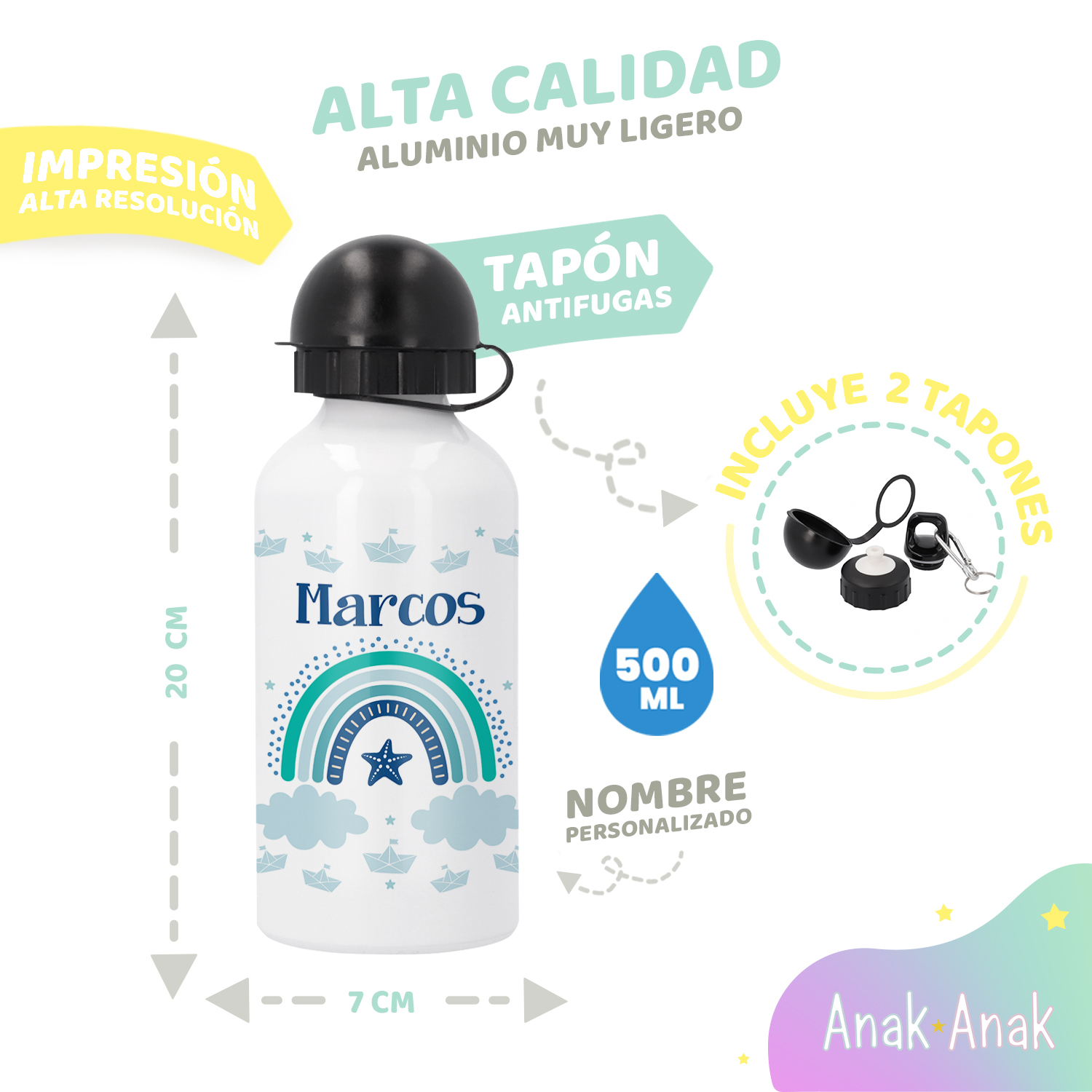infografia-cantimplora-infantil-personalizada-arcoiris-azul-nino-con-nombre