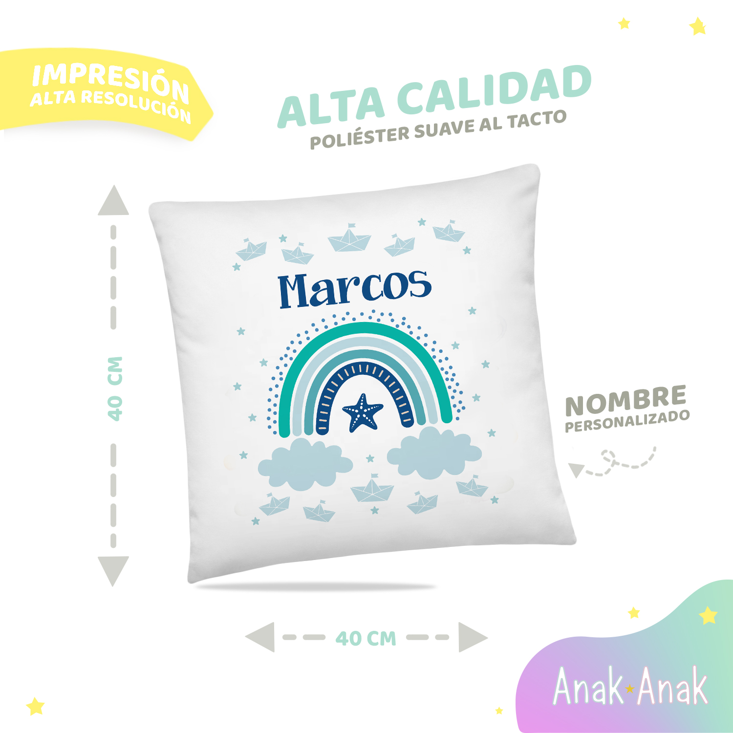 Infografia-Cojin-infantil-personalizado-arcoiris-azul-con-nombre-nino