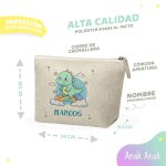 Neceser-personalizado-con-nombre-dinosaurio-ninos-escuela-Anak-Anak
