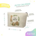 Neceser-personalizado-con-nombre-animales-de-la-selva-ninos-escuela-Anak-Anak