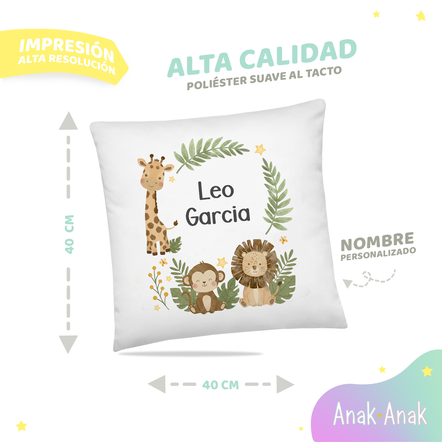 Infografia-Cojin-infantil-personalizado-animales-selva-con-nombre