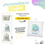 Cojin-infantil-personalizado-con-nombre-dinosaurio