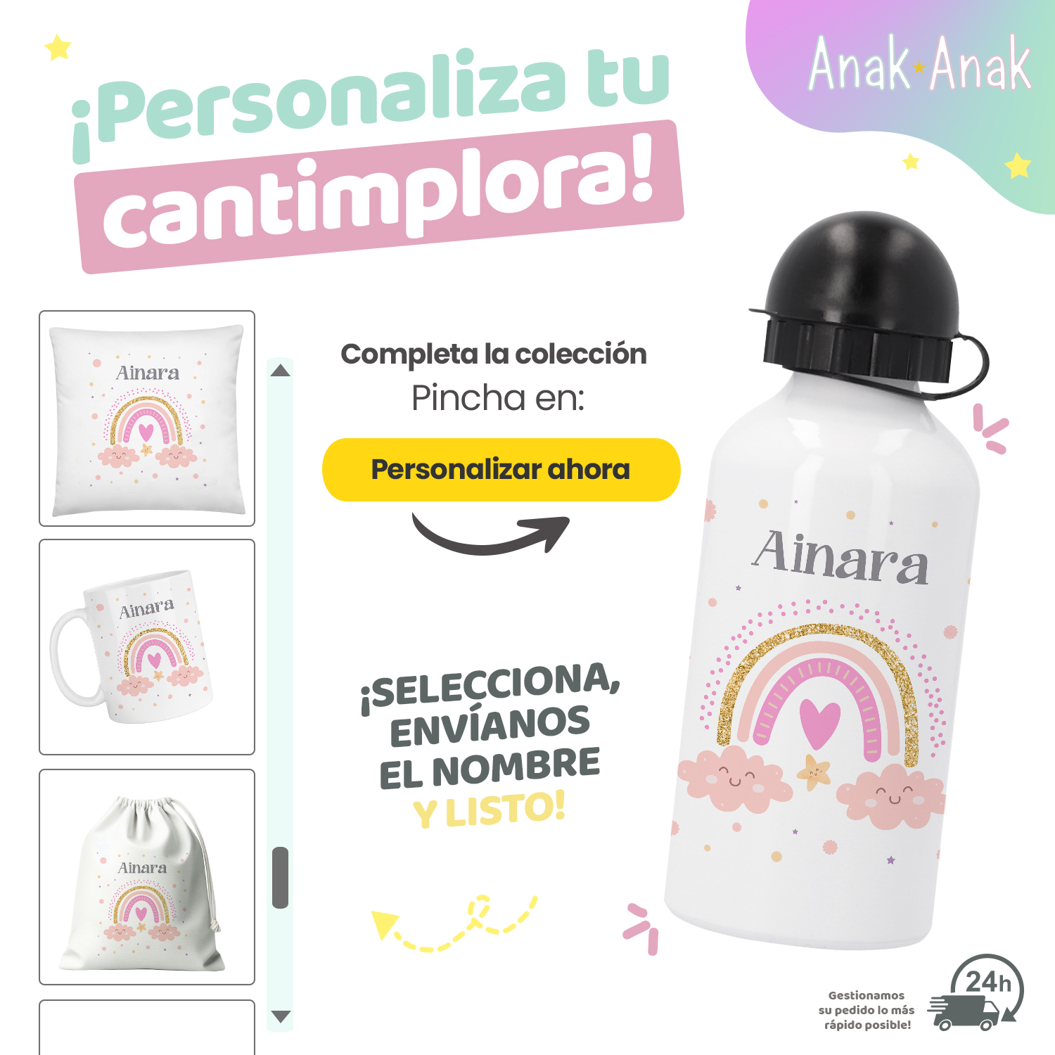 personaliza-tu-cantimplora-infantil-personalizada-arcoiris-rosa-nina-con-nombre