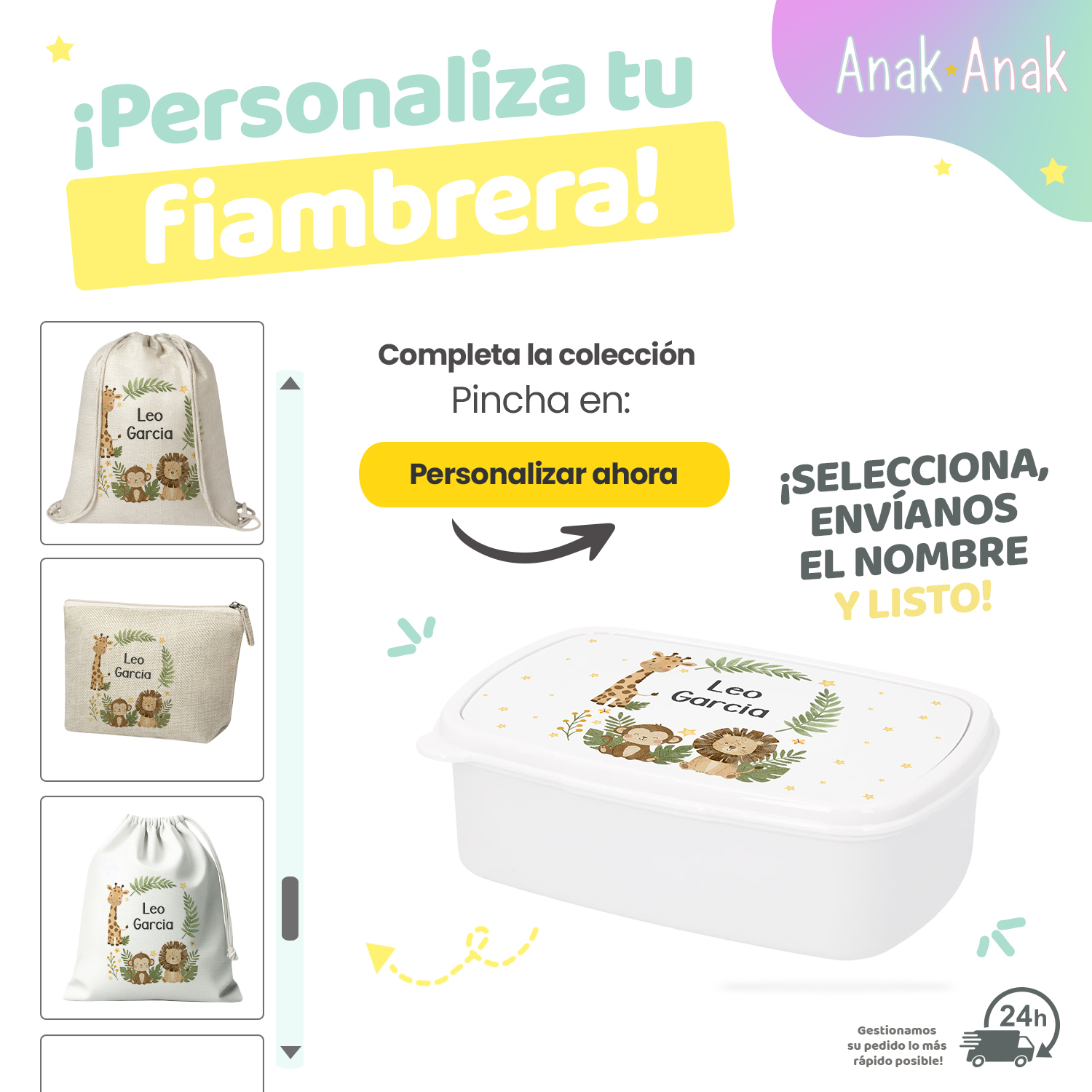 personaliza-tu-fiambrera-personalizada-animales-de-la-selva-nino-con-nombre