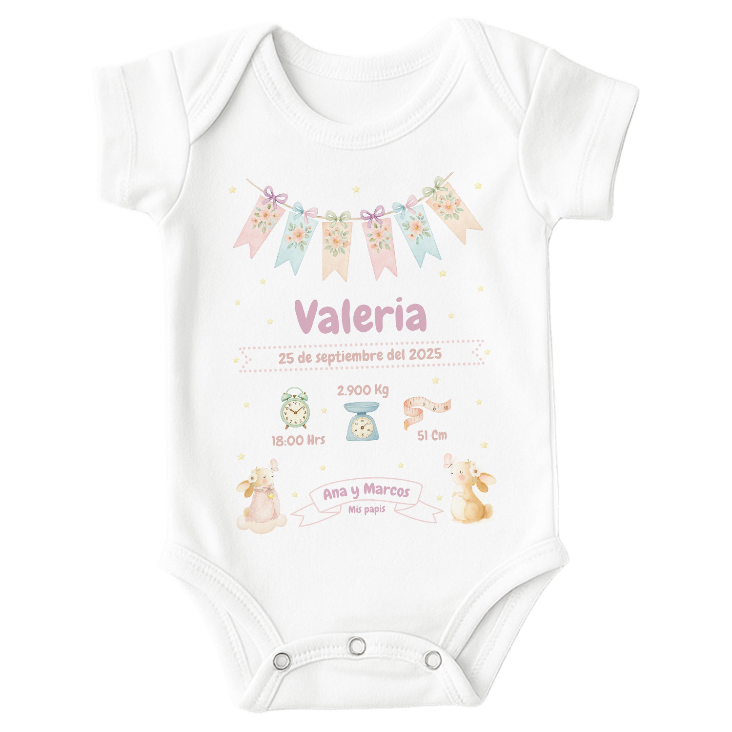 Bodi-de-natalicio-conejo-rosa-nina-Anak-Anak